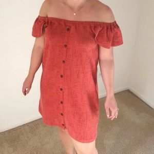 Madewell textured and thread off the shoulder dress